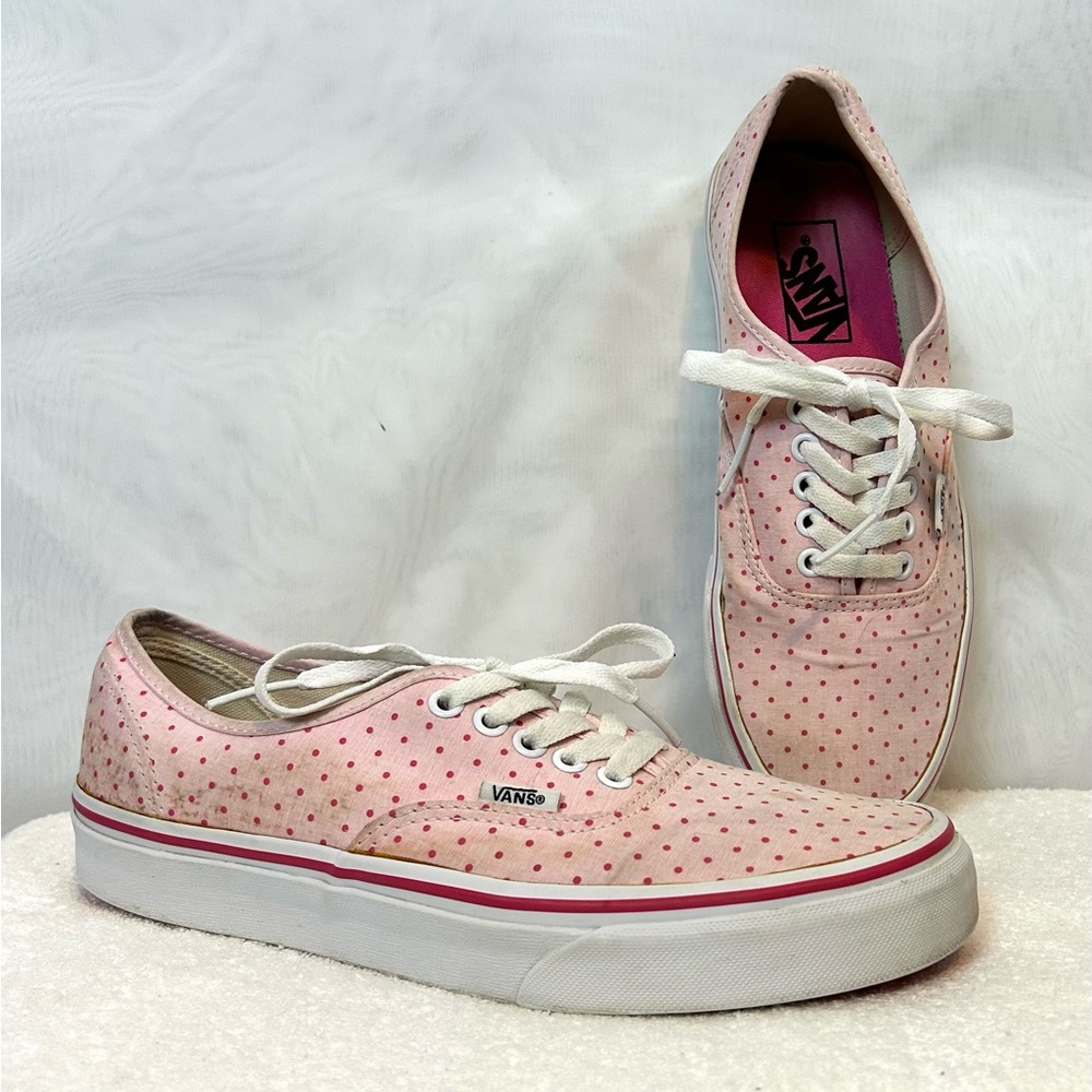 Vans Pink Polka Dot Lace Up Sk8t Sneakers Shoes / Mens Size 8 Women 9.5